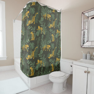 Rideaux De Douche feuilles de palmier monstera de jungle tropicale l