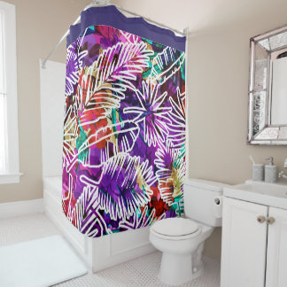 Rideaux De Douche Feuilles de palmiers tropicaux