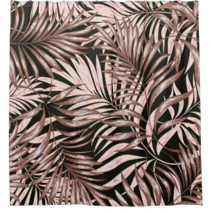 Rideaux De Douche Feuilles de palmiers tropicaux, jungle. Patte flor