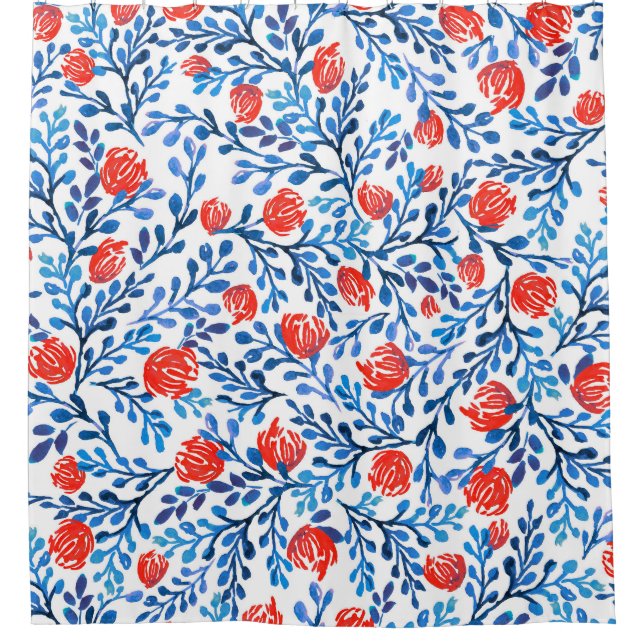 Rideaux De Douche Feuilles floraux : Motif naturel sans transparence (Devant)