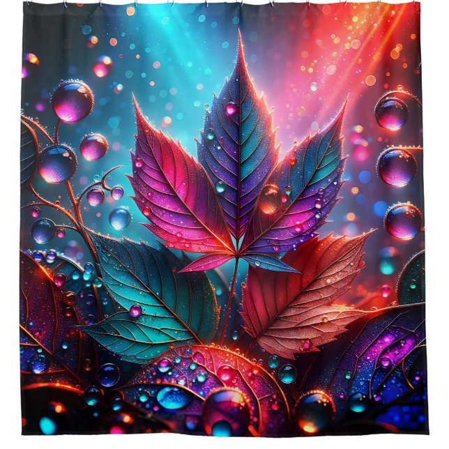 Rideaux De Douche "Feuilles Imaginaires : Élégance baisée (Devant)