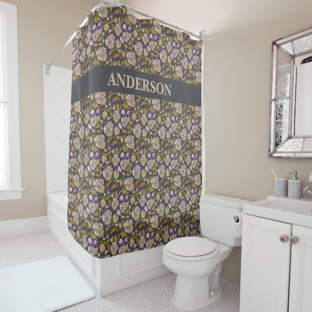 Rideaux De Douche Feuilles Rustiques Boho Personnalisés (En situation)