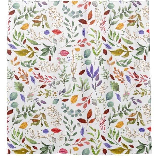 Rideaux De Douche Feuilles verts Gold Blue (Devant)