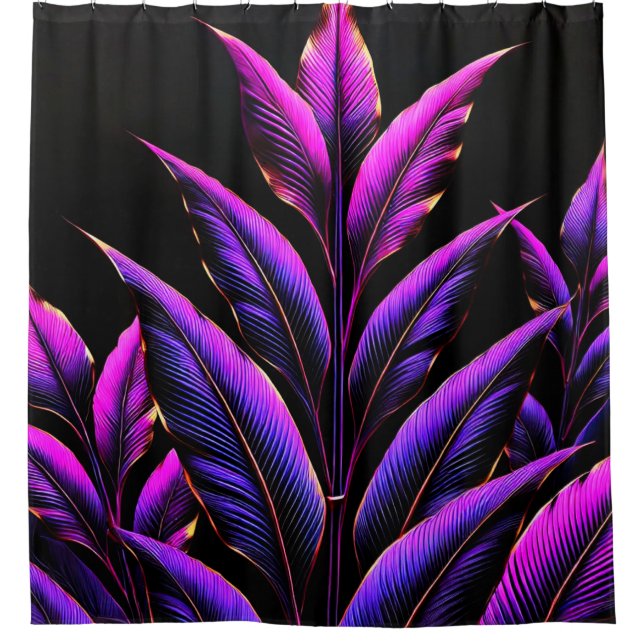 Rideaux De Douche Feuilles violets (Devant)