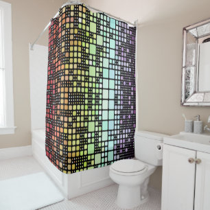Rideaux De Douche Fierté Neurogenre Géométrique Groovy Funky Rétro M