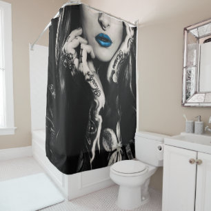 Rideaux De Douche Fille avec le tatouage