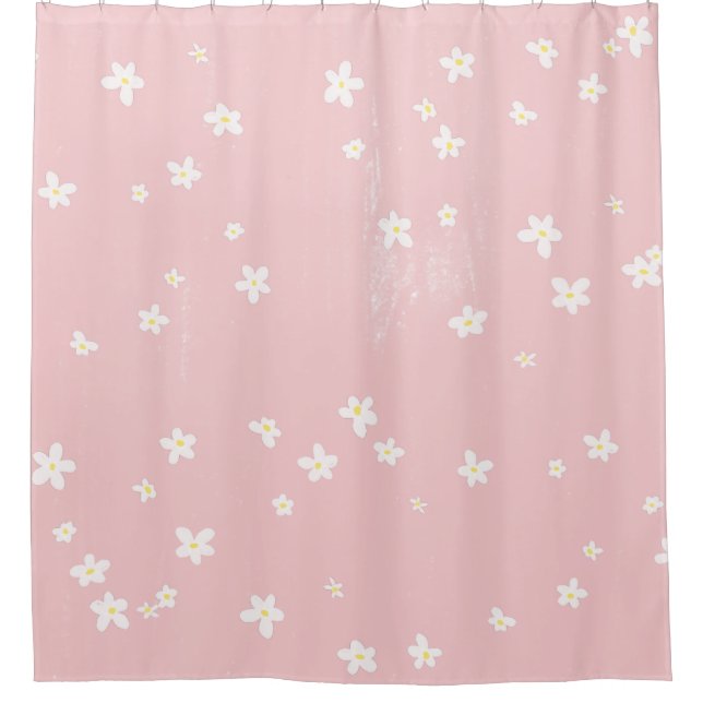 Rideaux De Douche Fille Chic Design Rose Motif Moderne (Devant)