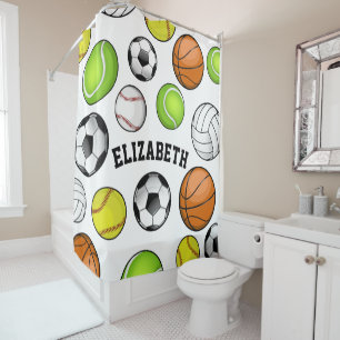Rideaux De Douche Fille nommée personnalisée par All Star de sports