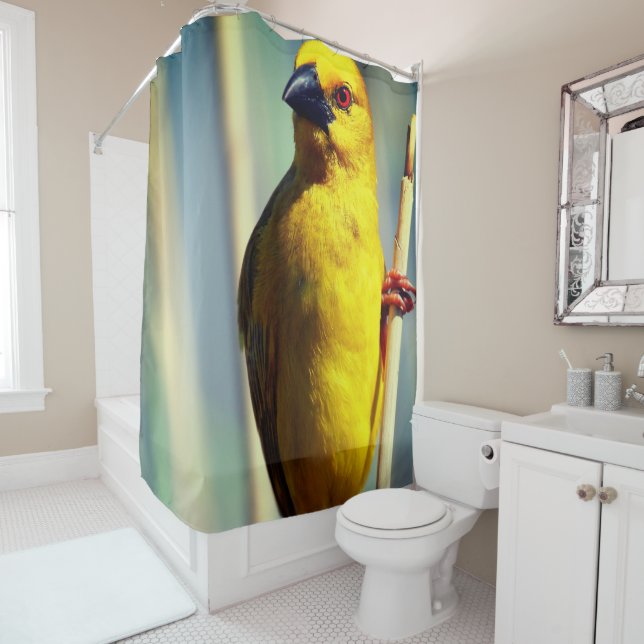 Rideaux De Douche Finch jaune (En situation)