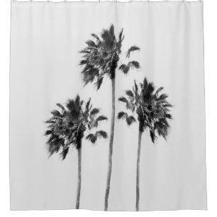 Rideaux De Douche Finesse du trio Palm Noir et Blanc #1 #tropical #w