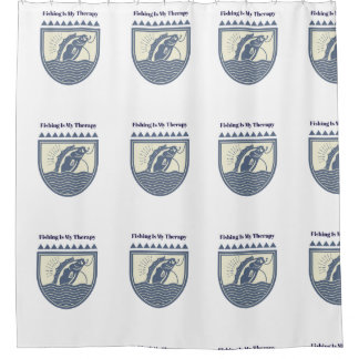 Rideaux De Douche Fishing is My Therapy