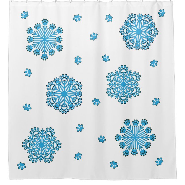 Rideaux De Douche Flacon de neige mâché de chien (Devant)