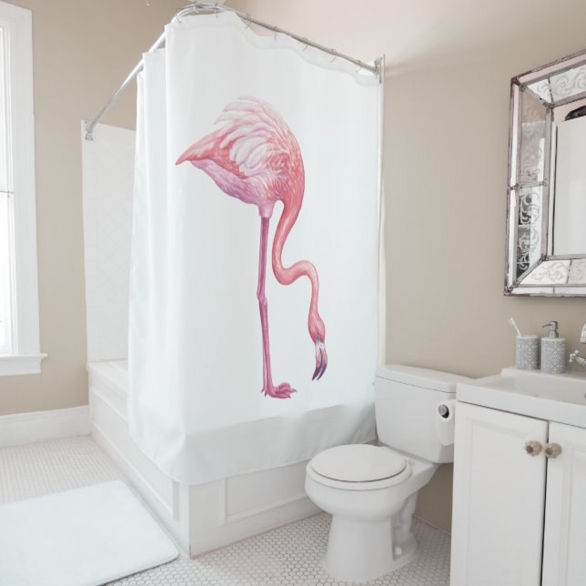 Rideaux De Douche Flamant rose (En situation)