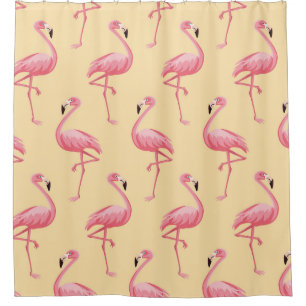 Rideaux De Douche Flamant rose motif arrière - plan transparent. Fla