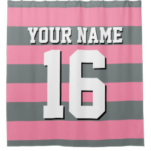 Rideaux De Douche Flamant rose rose Charcoal Sports Jersey Preppy St