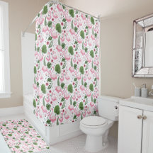 Flamant rose Tropical & Palm Feuille Motif