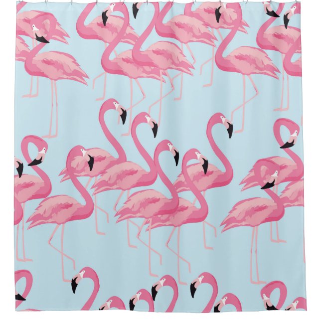 Rideaux De Douche Flamant rose : Tropical Vintage Print (Devant)