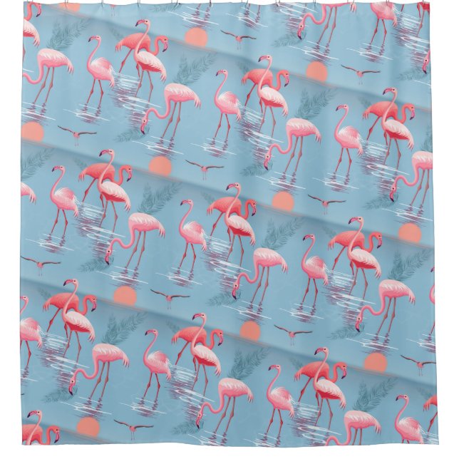 Rideaux De Douche Flamants Motif 1 (Devant)