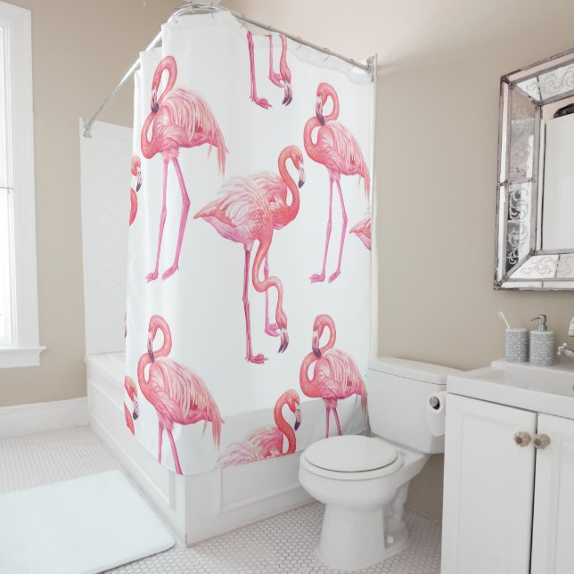 Rideaux De Douche Flamants roses (En situation)