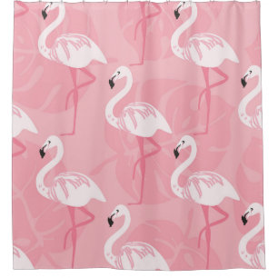 Rideaux De Douche Flamants roses : illustration vintage sans soudure