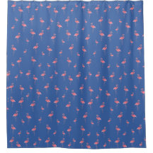 flamants roses motif sur bleu