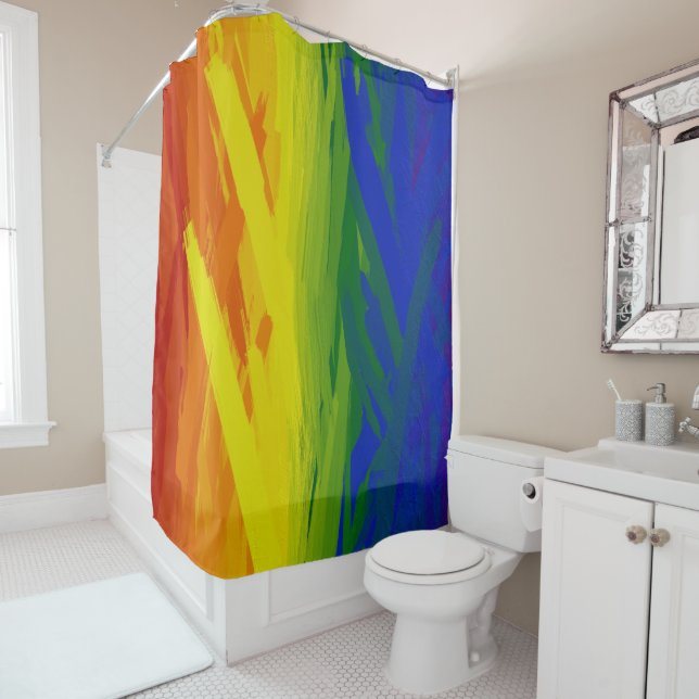 Rideaux De Douche Flames arc-en-ciel (En situation)