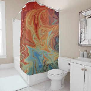 Rideaux De Douche Flames Et Conception De L'Eau Abstraite   Meilleur