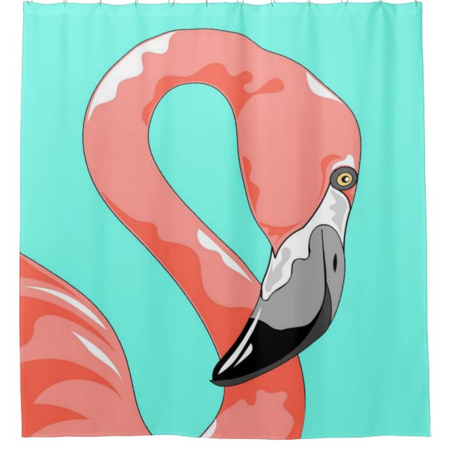 Rideaux De Douche Flamingo | Flamingo Bird Print Art Venin (Devant)