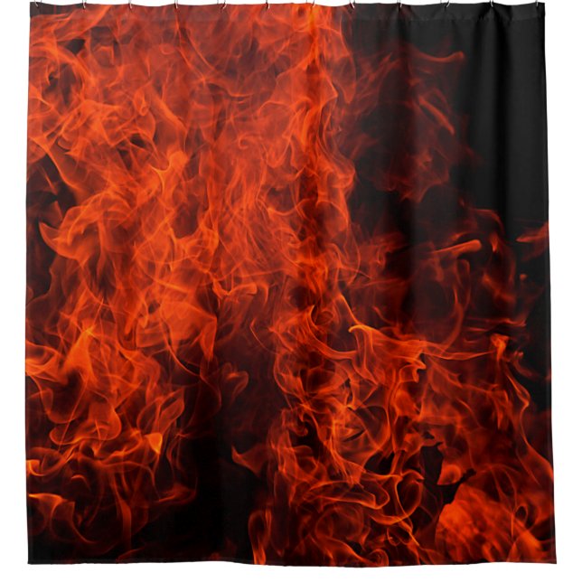 Rideaux De Douche Flamme arrière - plan feu noir chaud (Devant)