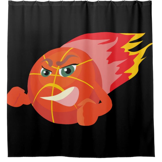 RIDEAUX DE DOUCHE FLAMMES DE BASKETBALL DOUCHE CURTAGE (Devant)