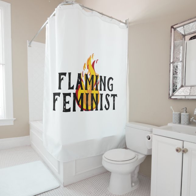 Rideaux De Douche Flammes féministes flamboyantes RBG Flames 20 (En situation)
