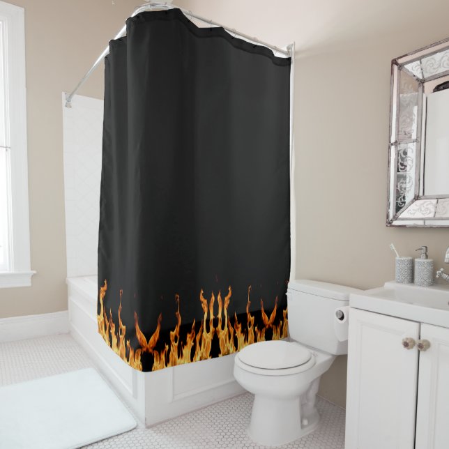 Rideaux De Douche Flammes - Flamme - Flammes - Flammes - Feutre - Fe (En situation)