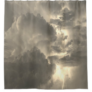 Rideaux De Douche Flashs d'orage de ciel gris clair