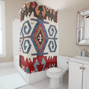 Rideaux De Douche Flèche Diamant Bleu Konya Cowboy Saddle