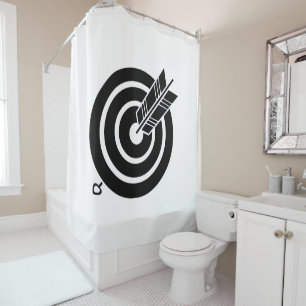 Rideaux De Douche Flèche sur une cible ronde Douche rideaux