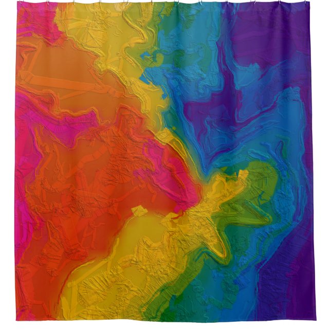 Rideaux De Douche Flèches déclinantes à l'arc-en-ciel (Devant)