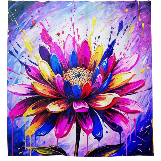 Rideaux De Douche Fleur arc-en-ciel (Devant)