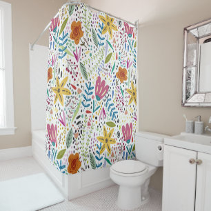 Rideaux De Douche Fleur brillant et joyeux modèle coloré