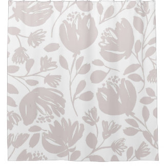 Rideaux De Douche Fleur classique moderne Couleur claire rose et bla