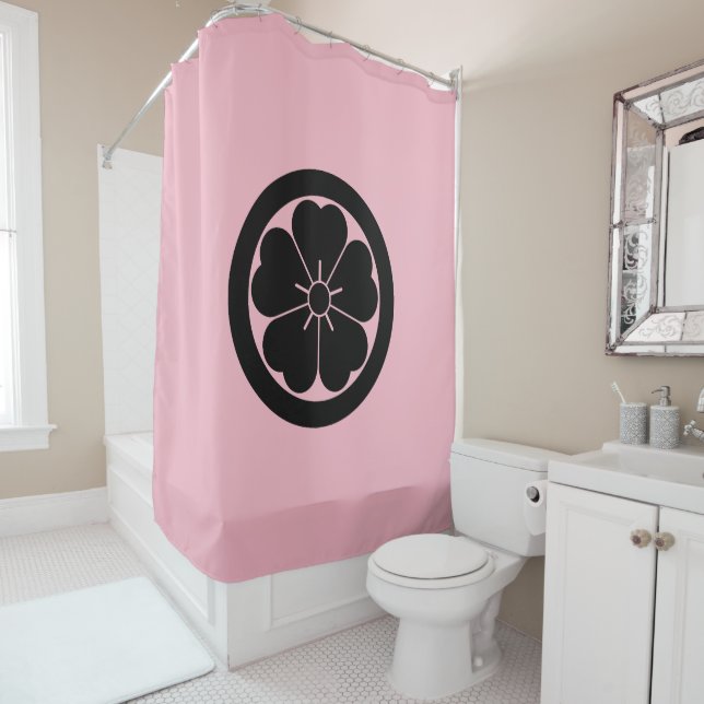 Rideaux De Douche Fleur de cerisier en cercle (En situation)