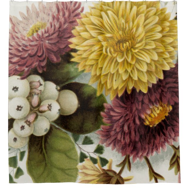 Rideaux De Douche Fleur de chrysanthème mère florale (Devant)