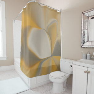 Rideaux De Douche Fleur de coin florale abstraite élégante jaune bla