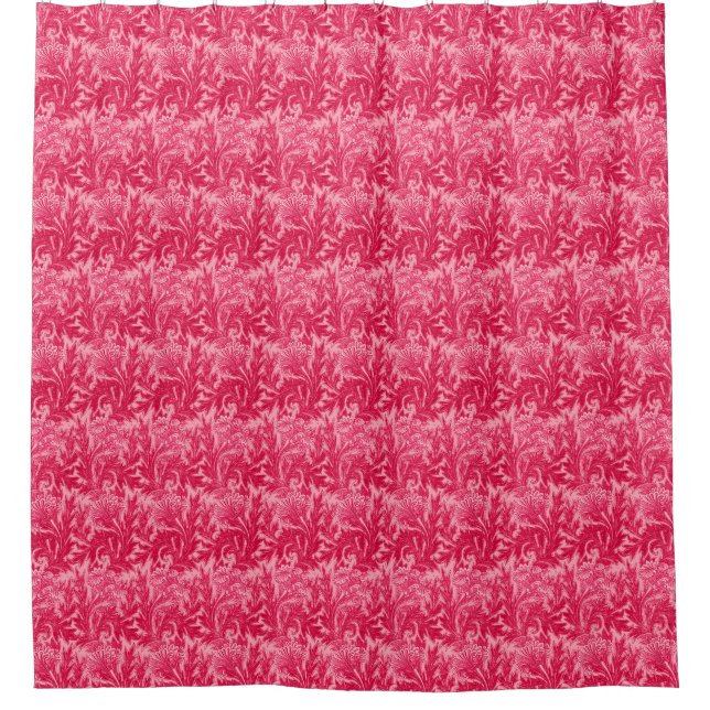 Rideaux De Douche Fleur de damas jacobéen, fuchsia et rose clair (Devant)