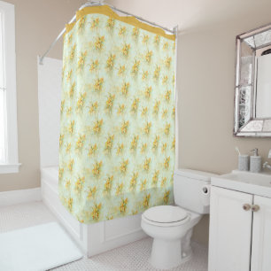 Rideaux De Douche Fleur de jonquille jaune Vintage