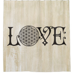 Rideaux De Douche Fleur de la vie / Blume des Lebens - Love lettrage