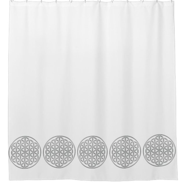 Rideaux De Douche Fleur de la vie / Blume des Lebens - timbre argent (Devant)