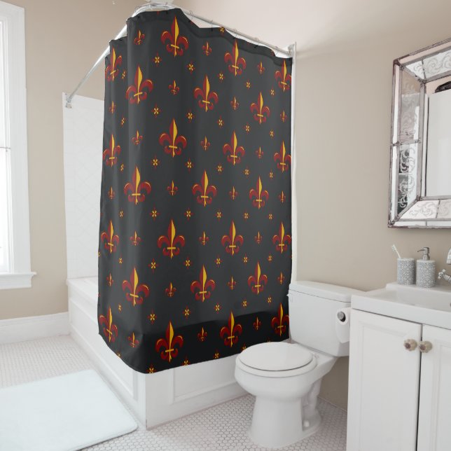 Rideaux De Douche Fleur De Lis (En situation)