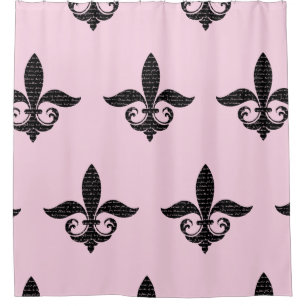 Rideaux De Douche Fleur de Lis française avec script français