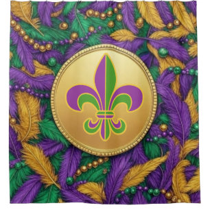 Rideaux De Douche Fleur de lis Mardi Gras