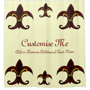 Rideaux De Douche Fleur de Lis Red/or